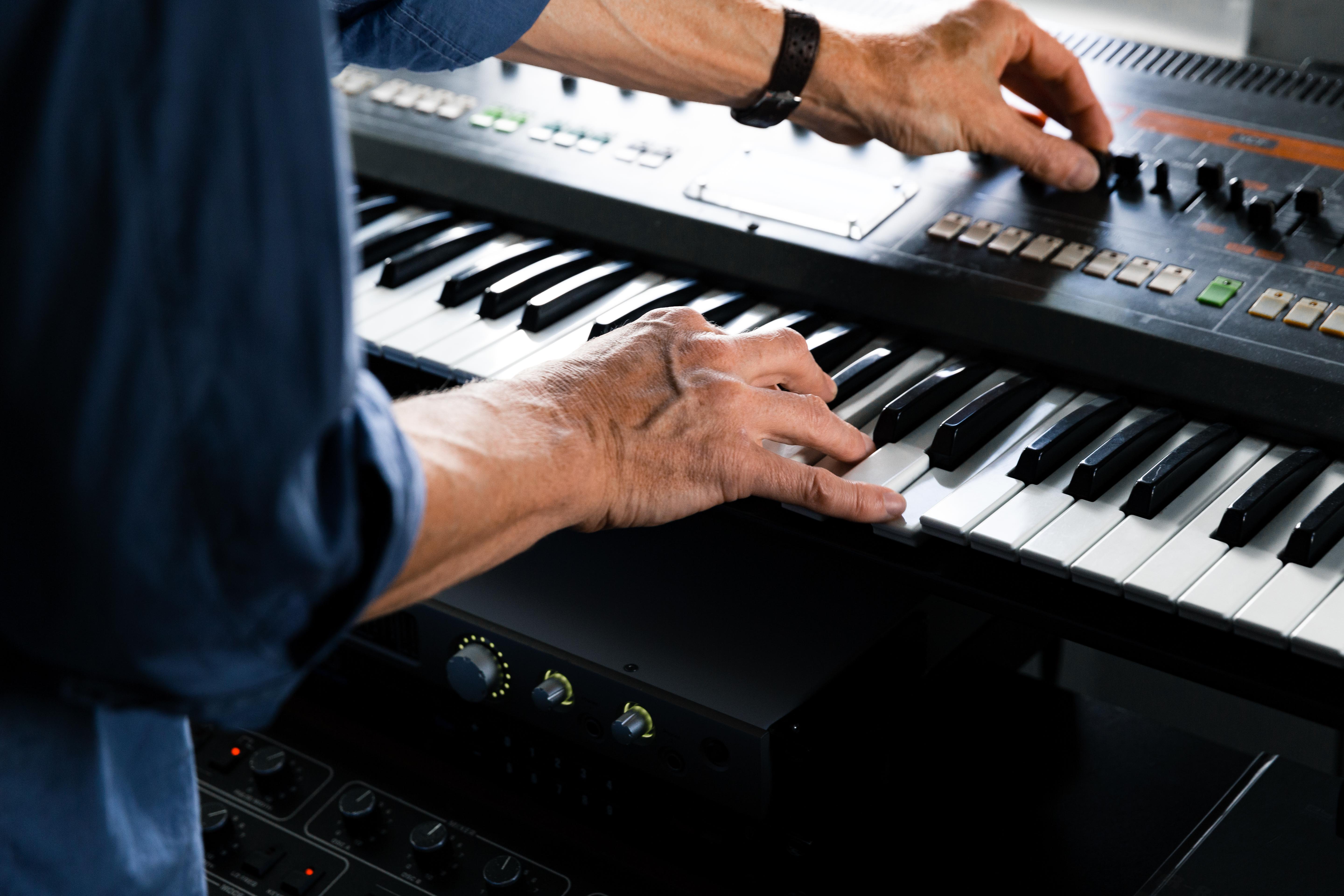 Nathan creating a composition